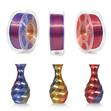 MINGDA Silk Tri-Color Shiny PLA Filament, 1.75mm 1kg(2.2lbs), Red+Gold+Blue